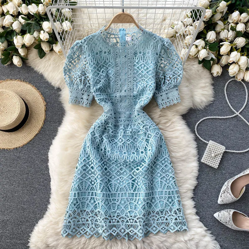 Luxury Designer White Dresses Women High Waist Elegant Short Sleeve Mini Female Vintage O-neck Dress Vestidos Mujer
Luxury Designer White Dresses Women High Waist Elegant Short Sleeve Mini Female Vintage O-neck Dress Vestidos Mujer