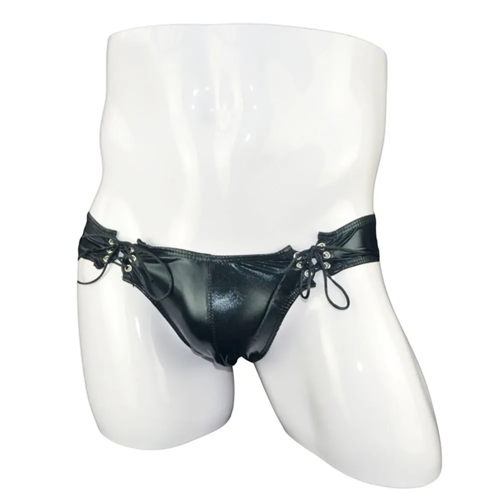 Faux Leather Briefs Men String Knotted Adjustable Drawstring Panties Gay Clothes Sissy Male Lingerie Intimate Erotic Clubwear
Faux Leather Briefs Men String Knotted Adjustable Drawstring Panties Gay Clothes Sissy Male Lingerie Intimate Erotic Clubwear