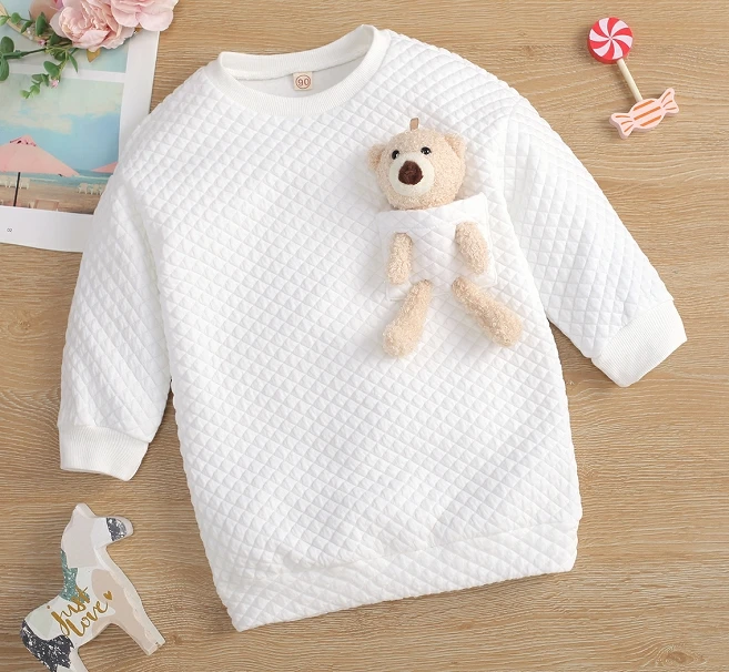 Kid Shirt, Long Sleeve Round Neck Cartoon Bear Doll Warm Fall Winter Loose Tops Girl Pullover 
Kid Shirt, Long Sleeve Round Neck Cartoon Bear Doll Warm Fall Winter Loose Tops Girl Pullover