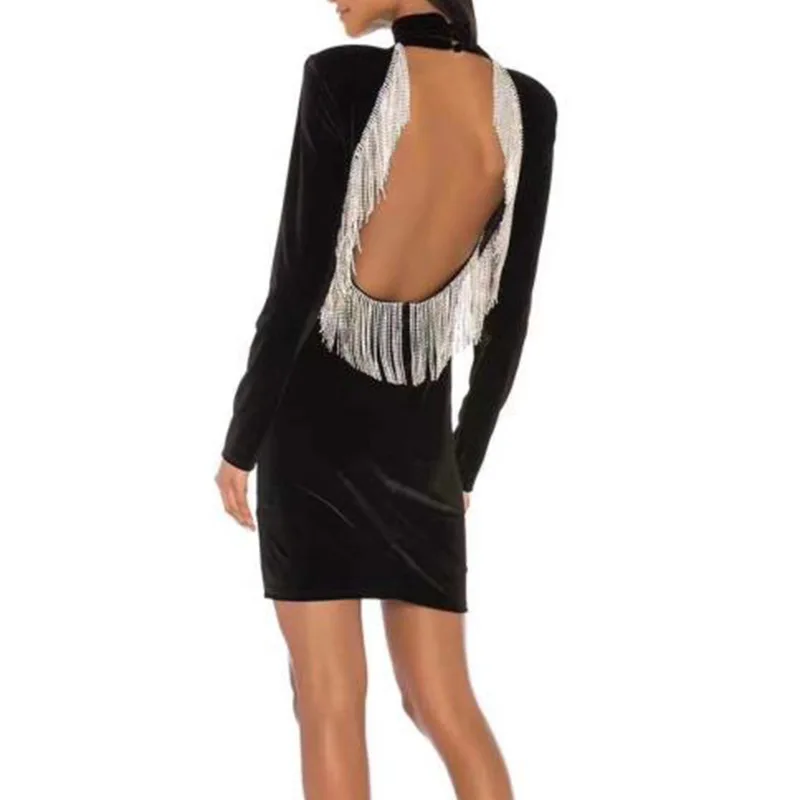 MSXU 2020 new arrival high quality fashion ladies high-necked velvet backless fringe slim hugging hip mini dressvelvet dress
MSXU 2020 new arrival high quality fashion ladies high-necked velvet backless fringe slim hugging hip mini dressvelvet dress