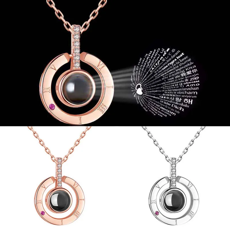 2020 Exquisite 100 languages ”I love you“ Projection Pendant Necklace Romantic Love Memory Wedding Crystal Necklace Jewelery
2020 Exquisite 100 languages ”I love you“ Projection Pendant Necklace Romantic Love Memory Wedding Crystal Necklace Jewelery