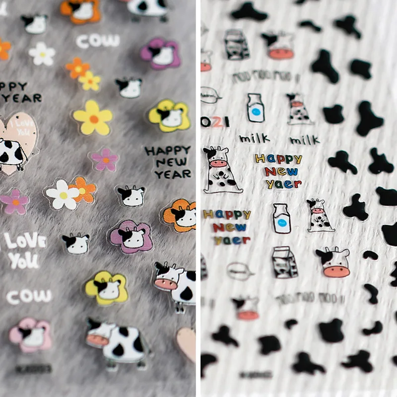 Winter Nail Art Designs 3D Cute Sticker Cartoon Cow Pattern Christmas Slider New Year Holiday Polish Decal Manicure Decorations
Winter Nail Art Designs 3D Cute Sticker Cartoon Cow Pattern Christmas Slider New Year Holiday Polish Decal Manicure Decorations