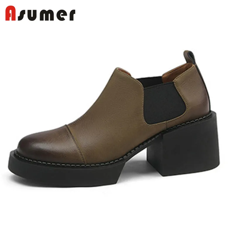 Женские туфли на платформе и высоком каблуке Asumer, черные туфли из натуральной кожи, винтажные туфли-лодочки, осень 2022
Женские туфли на платформе и высоком каблуке Asumer, черные туфли из натуральной кожи, винтажные туфли-лодочки, осень 2022