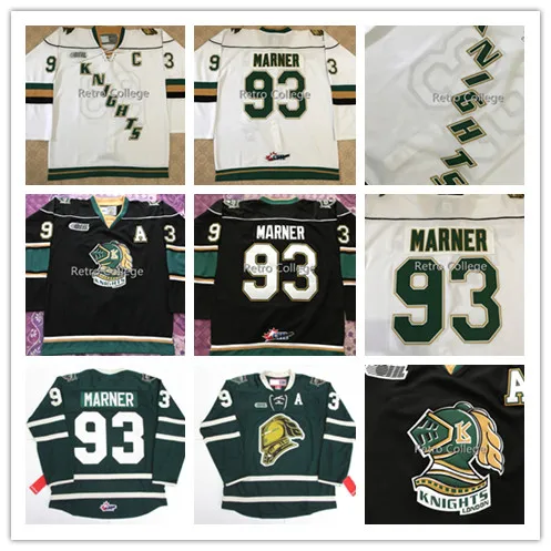 

London Knights #93 Mitch Marner green White Black MEN'S Hockey Jersey Embroidery Stitched Customize any number and name