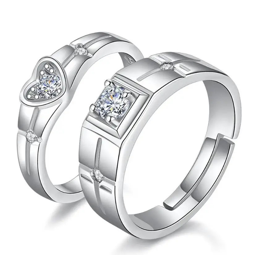 Fashion Shiny Cubic Zirconia 925 Sterling Silver Lovers`Couple Wedding Rings Jewelry For Women Ring Set No Fade
Fashion Shiny Cubic Zirconia 925 Sterling Silver Lovers`Couple Wedding Rings Jewelry For Women Ring Set No Fade