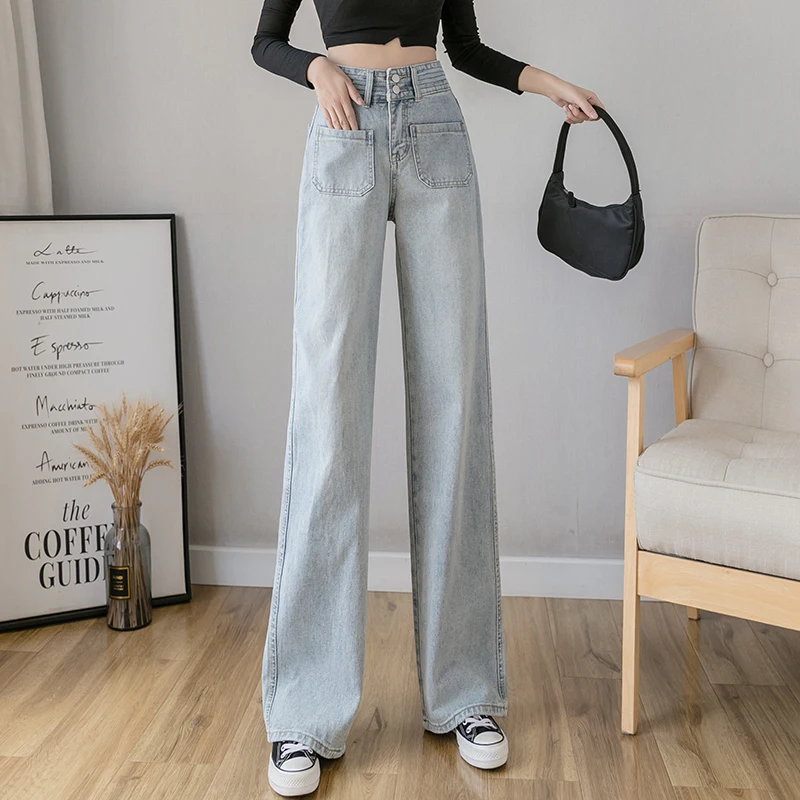 Wide Leg Jeans Women 2021 New Spring All-match High Waist Loose Straight Jean Mopping Long Trousers Casual Denim Pants Students
Wide Leg Jeans Women 2021 New Spring All-match High Waist Loose Straight Jean Mopping Long Trousers Casual Denim Pants Students