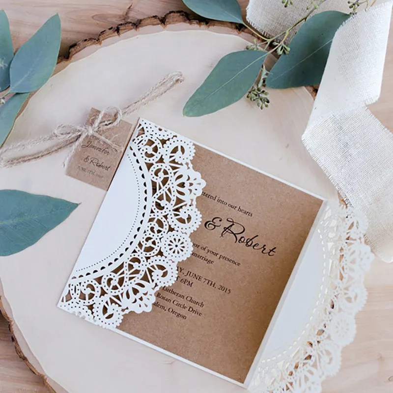 50Pcs Laser Cut Wedding Invitations Card Retro Vintage Wedding Bridal Shower Decor Gift Greeting Card Kits Event Party Supplies
50Pcs Laser Cut Wedding Invitations Card Retro Vintage Wedding Bridal Shower Decor Gift Greeting Card Kits Event Party Supplies