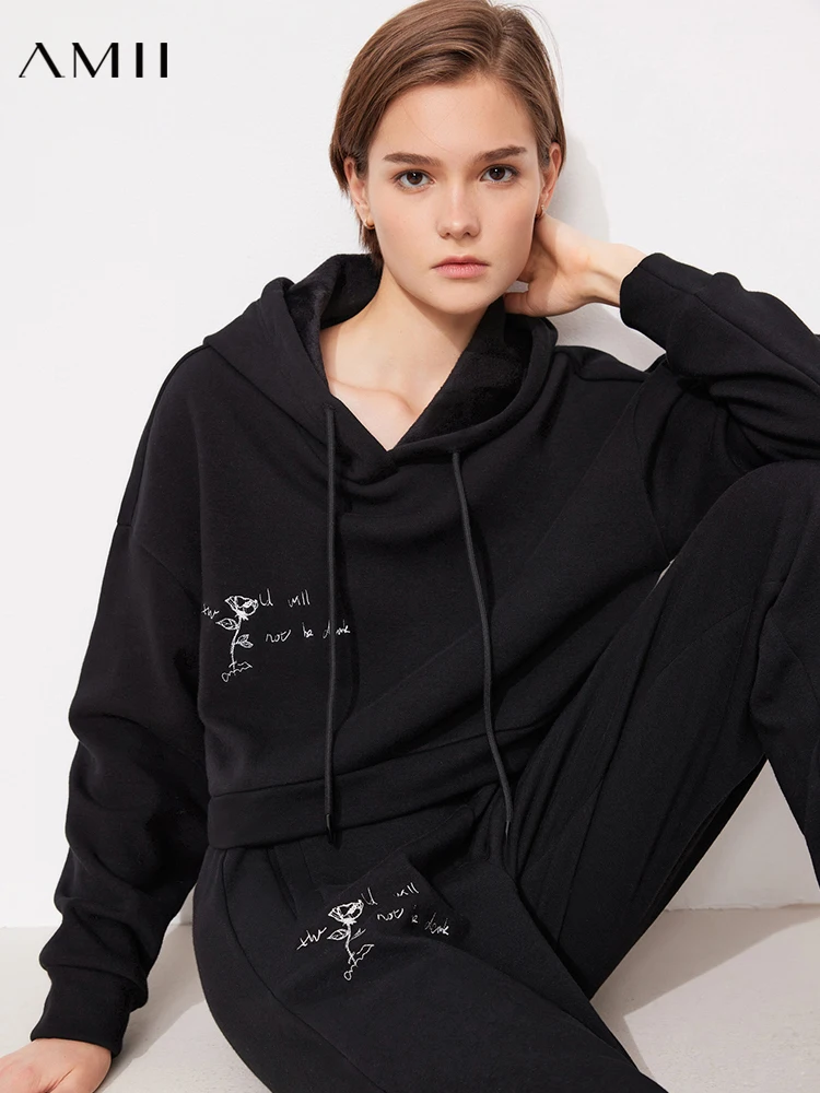 Amii Minimalism Women's Hoodies Pants Sold Separately Fashion Hooded Short Pullover High Waist Pants Female 12120348
Amii Minimalism Women's Hoodies Pants Sold Separately Fashion Hooded Short Pullover High Waist Pants Female 12120348