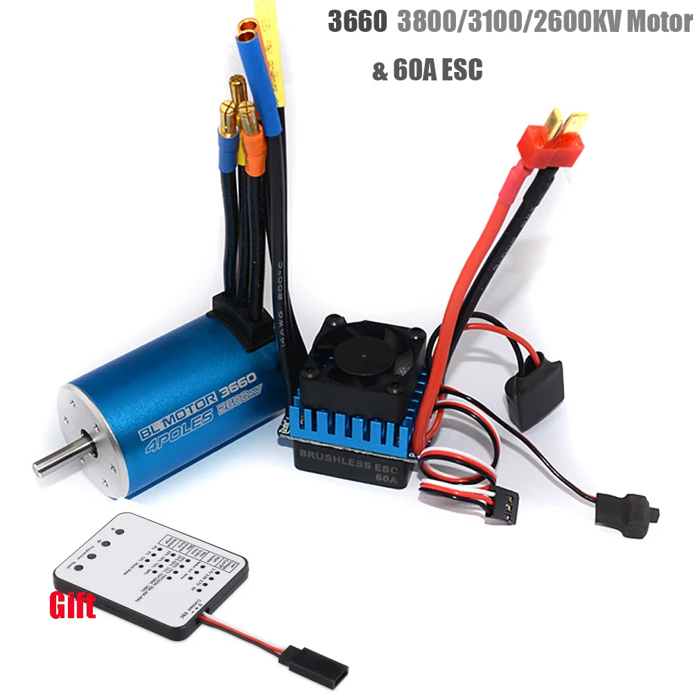 RC 3660 3800KV 3100KV 2600KV Sensorless Brushless Motor With 60A ESC & LED Programming Card For 1/10 RC Rally Car
RC 3660 3800KV 3100KV 2600KV Sensorless Brushless Motor With 60A ESC & LED Programming Card For 1/10 RC Rally Car
