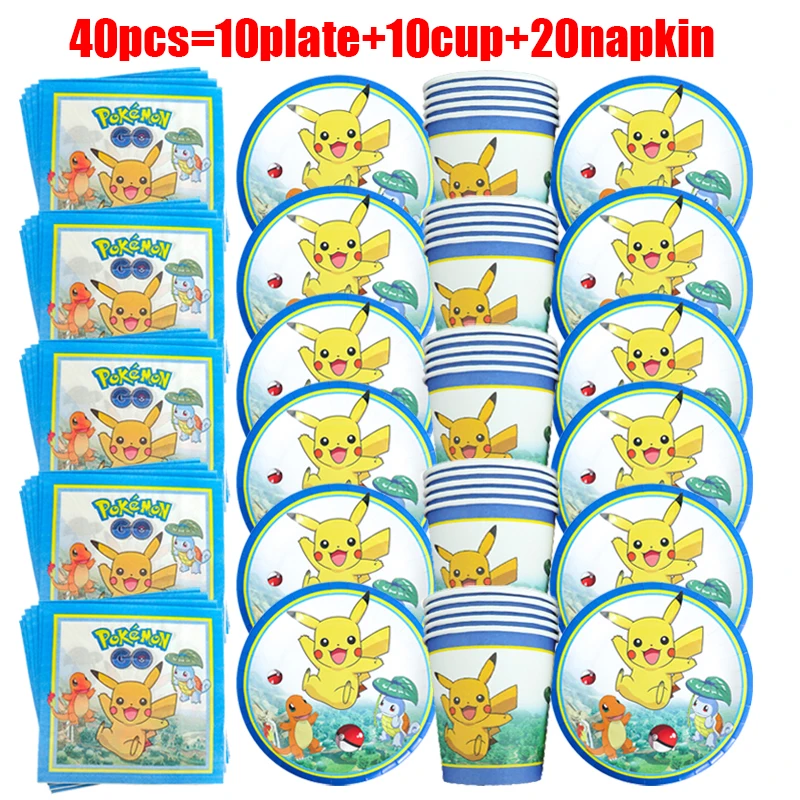 For 10people Pikachu Pokemon Theme Birthday Party Tableware Sets Paper Plates Cups Napkins Gift Bag Balloon Baby Shower Supplies
For 10people Pikachu Pokemon Theme Birthday Party Tableware Sets Paper Plates Cups Napkins Gift Bag Balloon Baby Shower Supplies