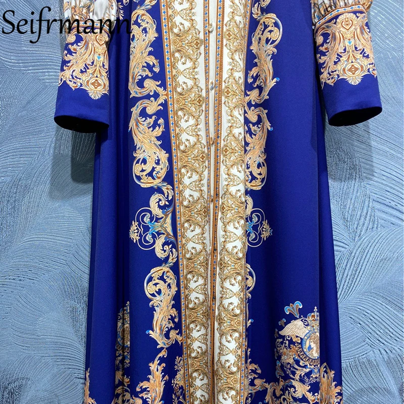 Seifrmann New 2021 Summer Women Fashion RunwayLong Dress Lantern Sleeve Sashes Single Single Breasted Vintage Print Dresses
Seifrmann New 2021 Summer Women Fashion RunwayLong Dress Lantern Sleeve Sashes Single Single Breasted Vintage Print Dresses