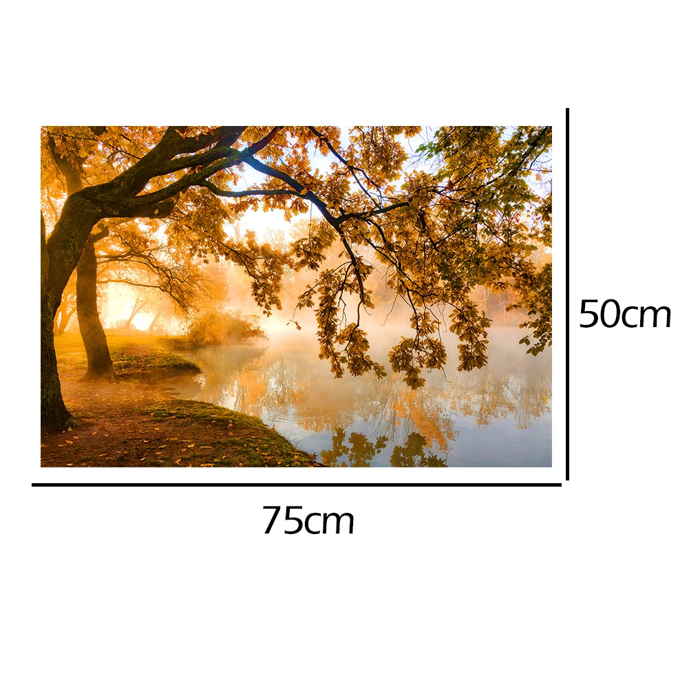 

Portable Puzzle DIY Paper Jigsaw Autumn Morning Assembling Landscape Picture Toys for Children Early Learning Supplies