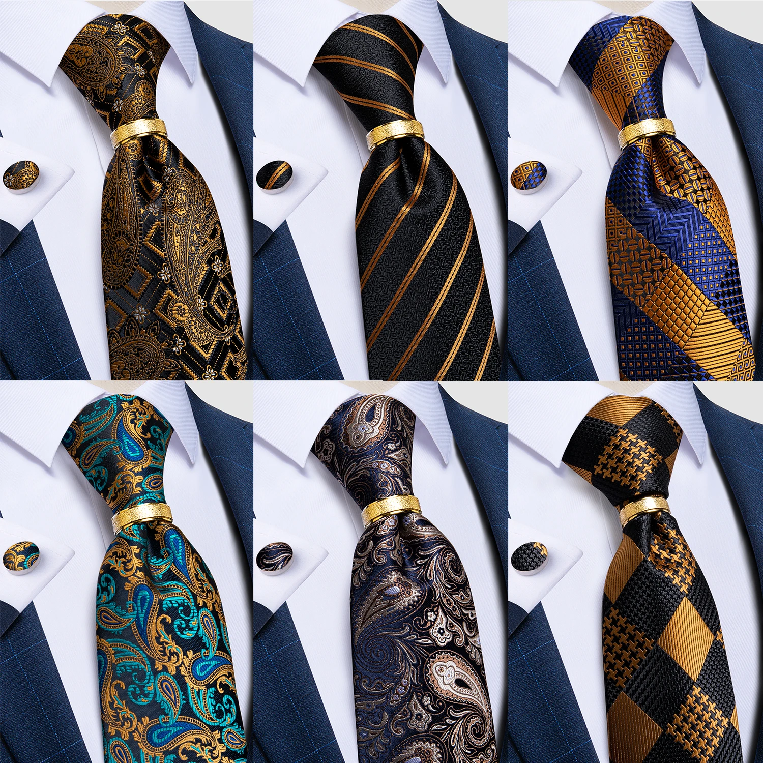Teal Green Gold Men's Tie Striped Paisley 100% Silk Business Wedding Necktie Handkerchief Tie Rings Gift For Men Gravat DiBanGu
Teal Green Gold Men's Tie Striped Paisley 100% Silk Business Wedding Necktie Handkerchief Tie Rings Gift For Men Gravat DiBanGu