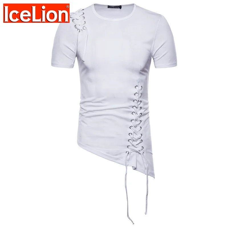 IceLion 2021 новые летние нерегулярные с коротким рукавом мужские футболки модная