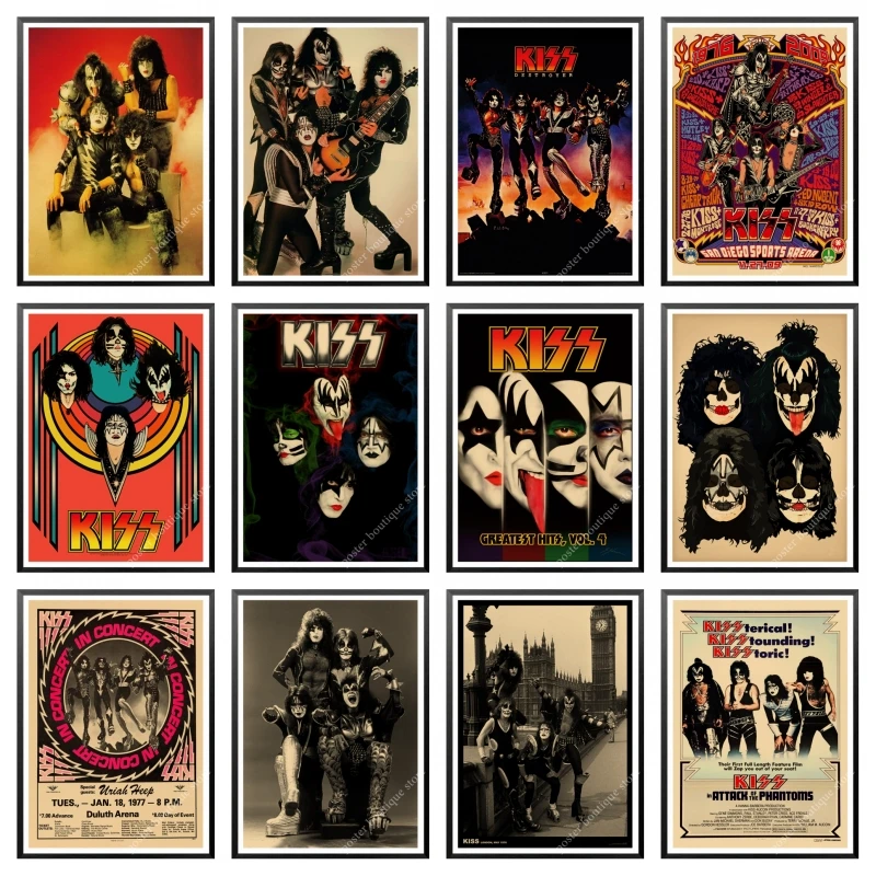 Heavy metal Kiss Rock band Kraft paper Posters music team star classic decorative painting poster wall sticker 
Heavy metal Kiss Rock band Kraft paper Posters music team star classic decorative painting poster wall sticker