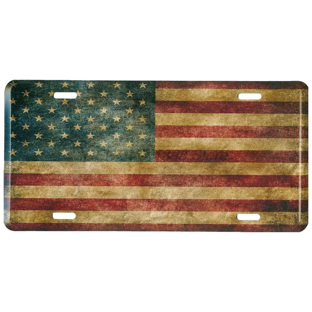 Distressed American Flag Metal Front License Plate, Vintage USA Auto Tag for Car, Truck, RV, Trailer, 6 x 12 inches
Distressed American Flag Metal Front License Plate, Vintage USA Auto Tag for Car, Truck, RV, Trailer, 6 x 12 inches