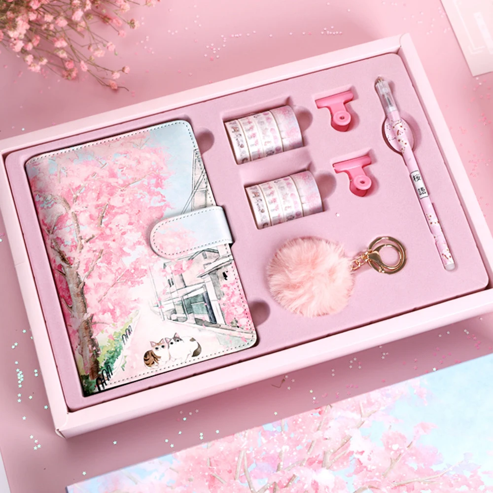 1pc Color Inside Page Cherry Blossom Handbook Gift Box Set Japanese Loose-leaf Book Antique Cute Student Notebook Planner
1pc Color Inside Page Cherry Blossom Handbook Gift Box Set Japanese Loose-leaf Book Antique Cute Student Notebook Planner