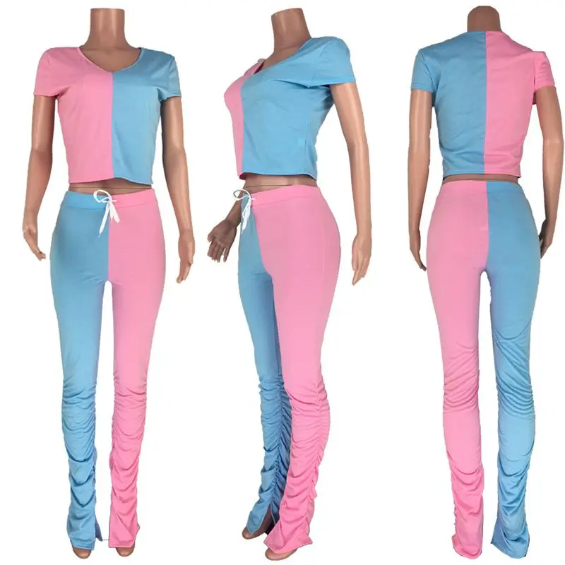 HAOYUAN Splice Two Piece Set Tracksuit Crop Top Stacked Pant Lounge Wear Matching Sets Sweat Suits 2 Piece Outfits for Women
HAOYUAN Splice Two Piece Set Tracksuit Crop Top Stacked Pant Lounge Wear Matching Sets Sweat Suits 2 Piece Outfits for Women