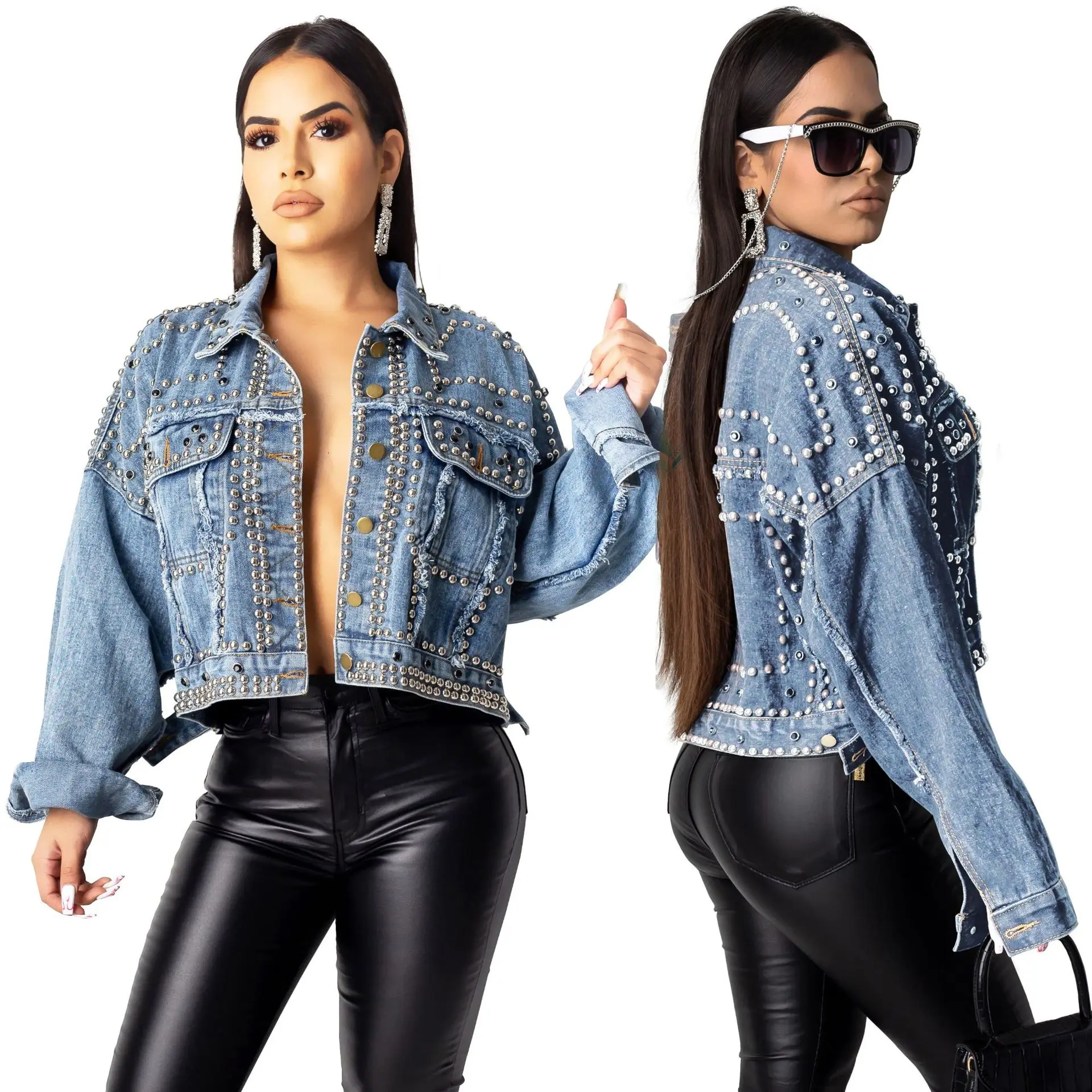 Rivet Jean Jackets for Women Fall Fashion Single-breasted Lapel Loose Streetwear Jackets Women Lugentolo
Rivet Jean Jackets for Women Fall Fashion Single-breasted Lapel Loose Streetwear Jackets Women Lugentolo