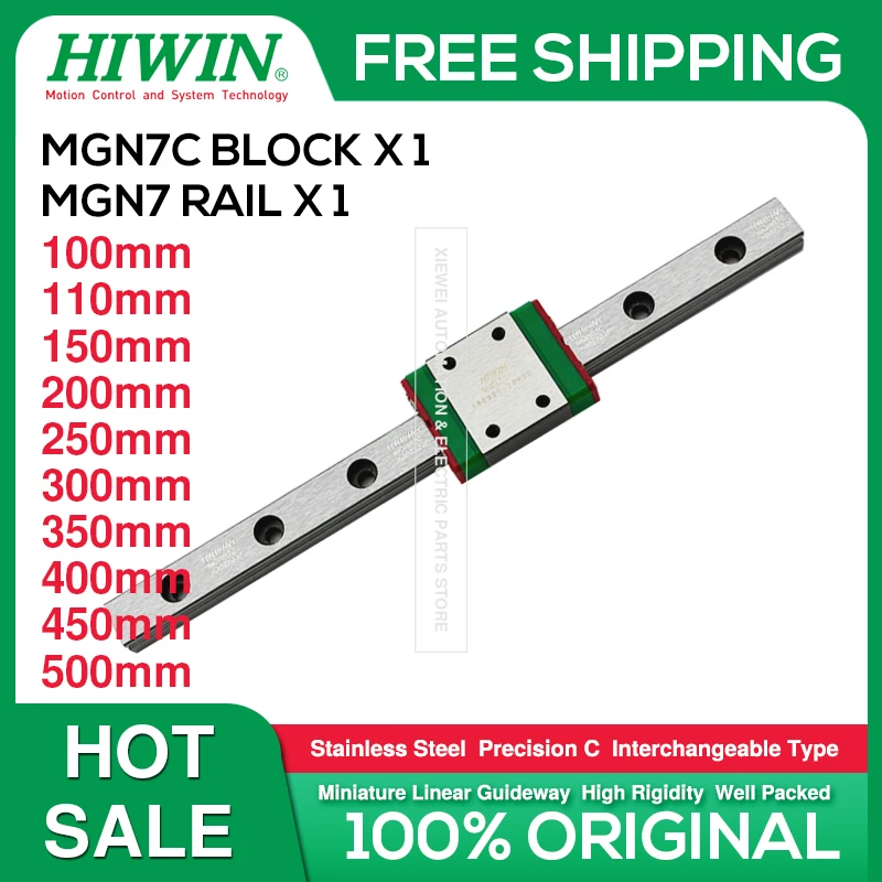Free Shipping Stainless Steel HIWIN MGN7 100 110 150 200 350 500mm Miniature Linear Rail MGN7 Linear Guide+ MGN7C Carriage Block
Free Shipping Stainless Steel HIWIN MGN7 100 110 150 200 350 500mm Miniature Linear Rail MGN7 Linear Guide+ MGN7C Carriage Block