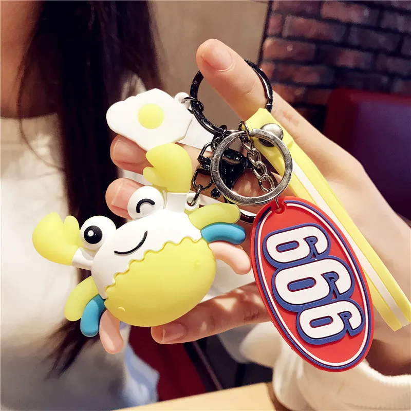 Fashion PVC Cartoon Crab Keychains Cute Eggs Accessories Keyrings Childrens Giftmen And Women Bag Car Key Chain Wholesale
Fashion PVC Cartoon Crab Keychains Cute Eggs Accessories Keyrings Childrens Giftmen And Women Bag Car Key Chain Wholesale