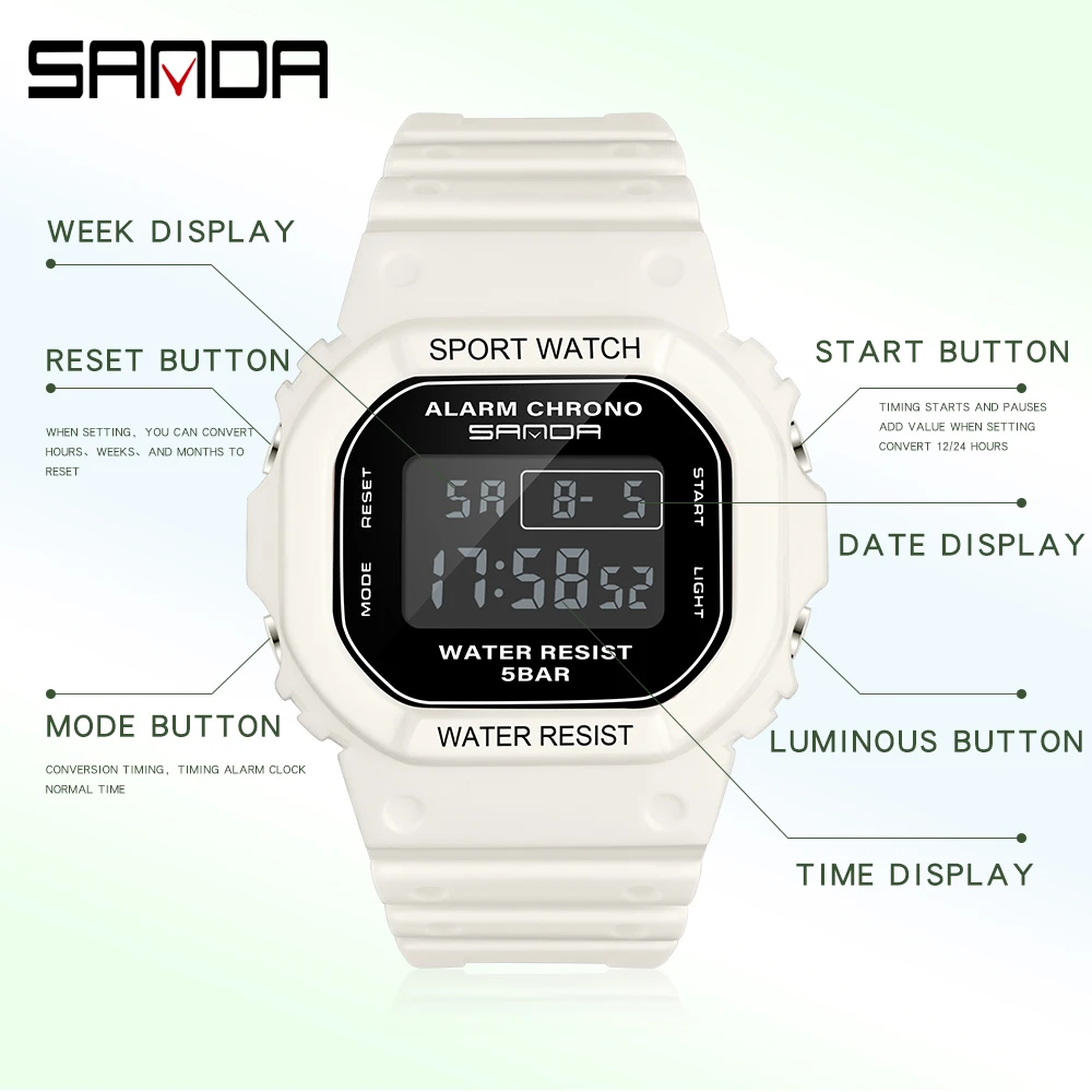 Часы SANDA Мужские/Женские электронные в стиле G-Shock брендовые модные спортивные