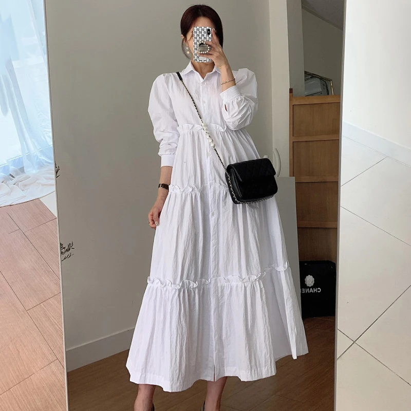 Wavsiyier A-line Woman Party Elegant Long Sleeve Korean Style Dresses Spring Winter Vintage Loose shirt Dress Women 2020 solid
Wavsiyier A-line Woman Party Elegant Long Sleeve Korean Style Dresses Spring Winter Vintage Loose shirt Dress Women 2020 solid