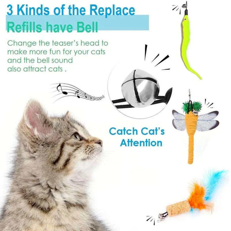Cat Interactive 8 Pieces Cat Feather Toys Stick Teaser Stick Toy Set Cat Toy Interactive Telescopic Stick (double Stick) hot 
Cat Interactive 8 Pieces Cat Feather Toys Stick Teaser Stick Toy Set Cat Toy Interactive Telescopic Stick (double Stick) hot