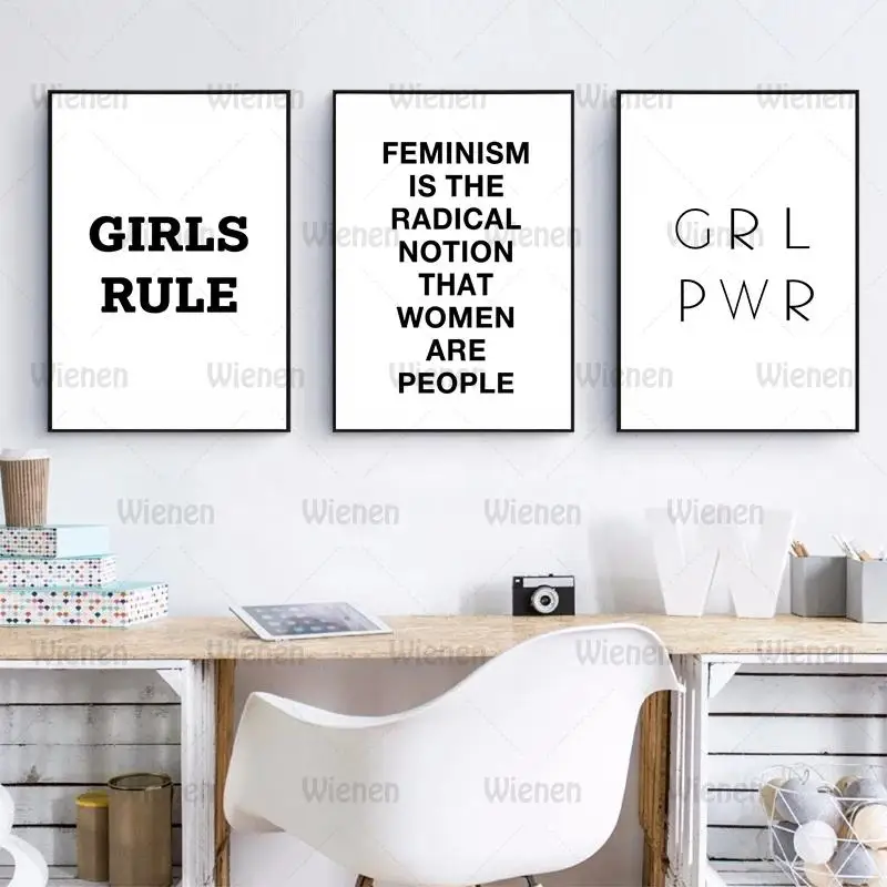 Inspirational Quote Canvas Art Painting Feminism Decoration Girl Rules and Girl Power Canvas Painting Poster Girls Room Decor
Inspirational Quote Canvas Art Painting Feminism Decoration Girl Rules and Girl Power Canvas Painting Poster Girls Room Decor
