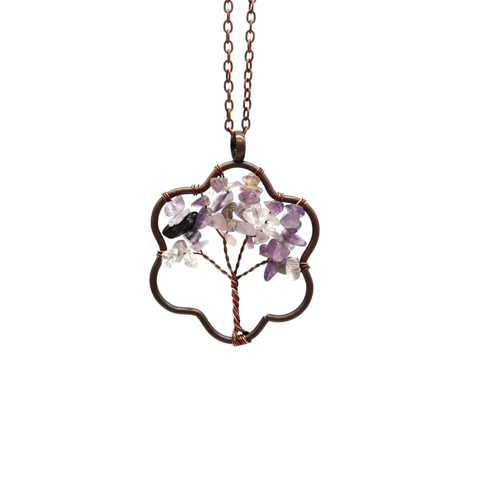 Natural Stone Amethyst Stars Moon Butterfly Tree of Life Charm Clavicle Chain Vintage Jewelry Necklace Gifts for Ladies Size 5mm
Natural Stone Amethyst Stars Moon Butterfly Tree of Life Charm Clavicle Chain Vintage Jewelry Necklace Gifts for Ladies Size 5mm