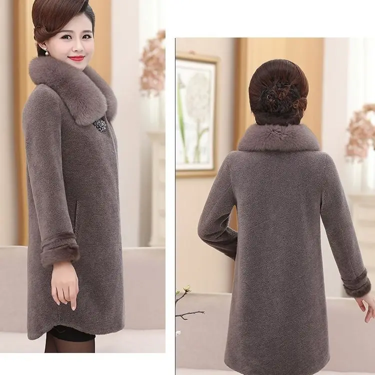 2020 New Winter Middle Age Women Korean Real Fur Coat Female Genuine Fox Fur Collar Natural Sheep Shearling Long Overcoats H160
2020 New Winter Middle Age Women Korean Real Fur Coat Female Genuine Fox Fur Collar Natural Sheep Shearling Long Overcoats H160