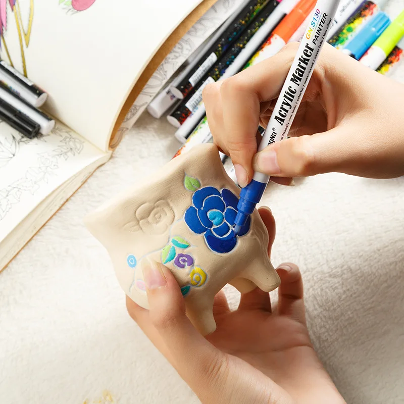 0.7mm Acrylic Paint Marker pen Detailed Marking Color Paint Pens for Ceramic Rock Glass Porcelain Mug Wood Fabric Canvas
0.7mm Acrylic Paint Marker pen Detailed Marking Color Paint Pens for Ceramic Rock Glass Porcelain Mug Wood Fabric Canvas