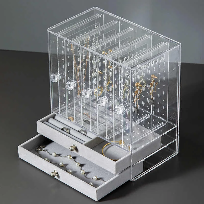 Multifunctional Jewelry Box Earrings Shelf Earrings Storage Box Transparent Display Box Korean Dustproof Princess Jewelry Rack
Multifunctional Jewelry Box Earrings Shelf Earrings Storage Box Transparent Display Box Korean Dustproof Princess Jewelry Rack