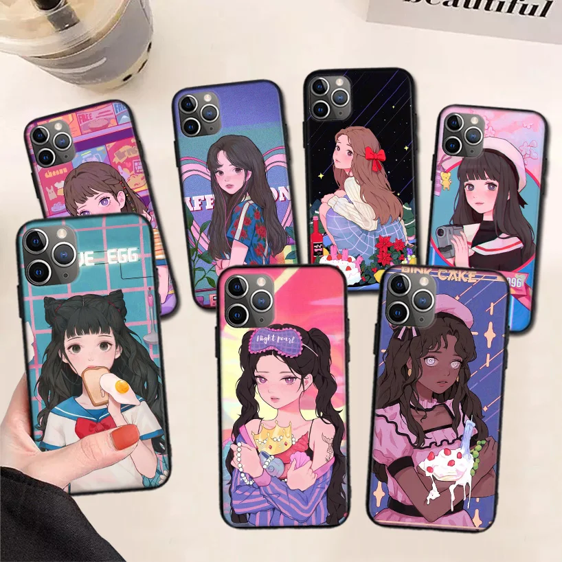 INS Kawaii Japanese Anime illustration Girl Black Phone Case For Apple iPhone 11 13 Pro Max 12 Mini X XS XR 7 Plus 6 6S 8 + SE 5
INS Kawaii Japanese Anime illustration Girl Black Phone Case For Apple iPhone 11 13 Pro Max 12 Mini X XS XR 7 Plus 6 6S 8 + SE 5