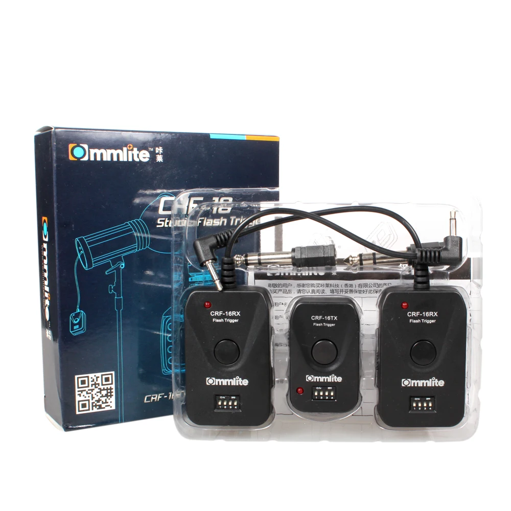 Commlite беспроводной 16 канальный радиосинхронизатор для Strobes 1 передатчик 2