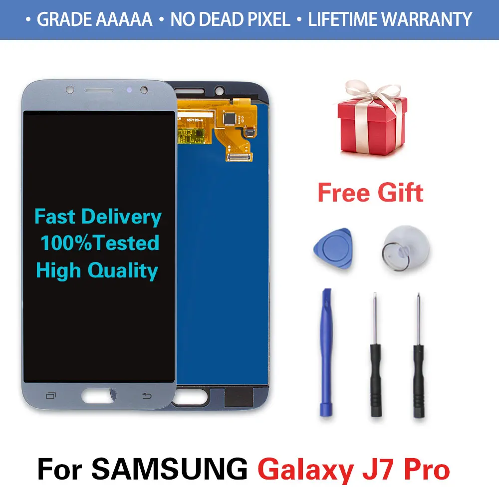ЖК модули Дисплей для samsung J7 Pro 2017 730F 730FM 3D сенсорный дигитайзер сборка без битых