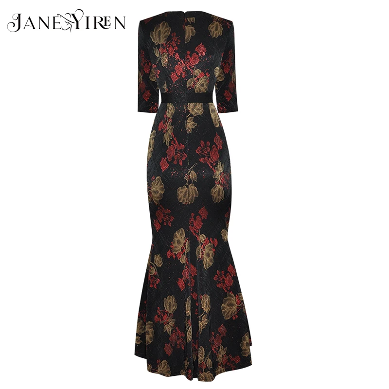 Janeyiren Summer Fashion Designer Bodycon Dress Women V-neck Half Sleeve Floral Print Vintage Mermaid Party Midi Dress
Janeyiren Summer Fashion Designer Bodycon Dress Women V-neck Half Sleeve Floral Print Vintage Mermaid Party Midi Dress