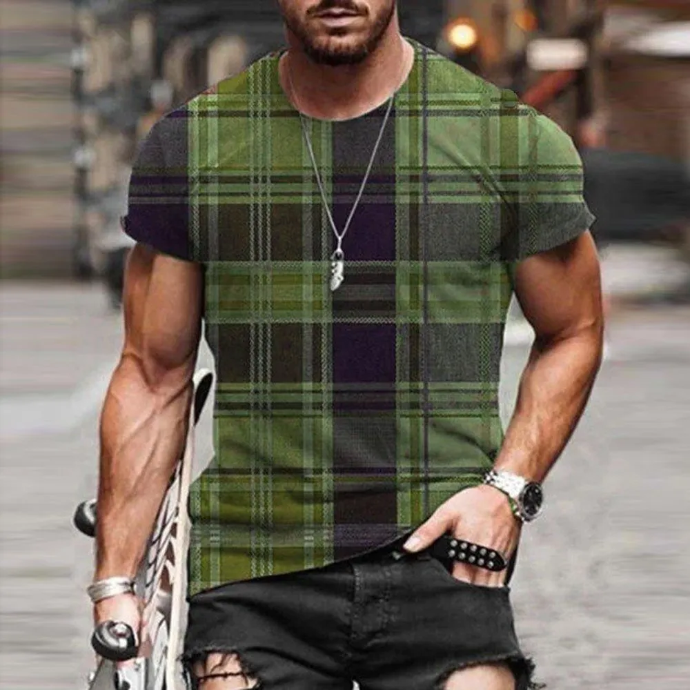 Men 3D Printed Crew Neck Tees Tops Short Sleeve Casual T-Shirt Sport Muscle Summer Fashion Plaid Man's Tshirt Streetwear Clothi
Men 3D Printed Crew Neck Tees Tops Short Sleeve Casual T-Shirt Sport Muscle Summer Fashion Plaid Man's Tshirt Streetwear Clothi