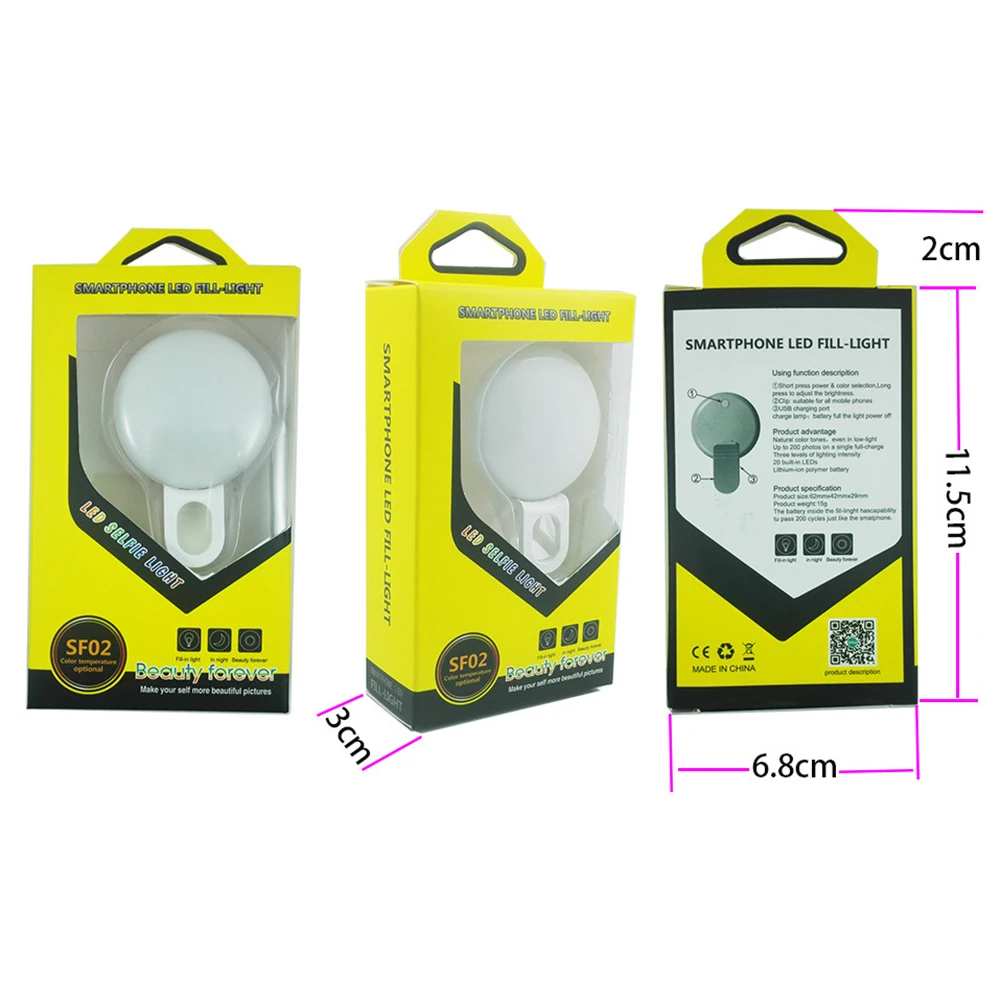 Universal Selfie LED Ring Flash Light Portable Mobile Phone Tablet Modes LED Fill Light Selfie Lamp Luminous Ring Clip For Ph 
Universal Selfie LED Ring Flash Light Portable Mobile Phone Tablet Modes LED Fill Light Selfie Lamp Luminous Ring Clip For Ph