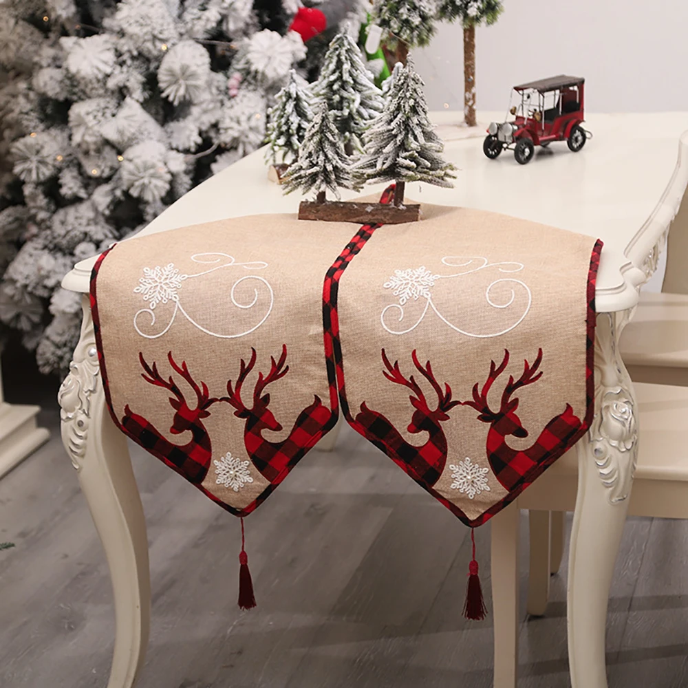 Creative Linen Elk With Tassel Table Runner Christmas Home Decoration Embroidery Cartoon Tablecloth Holiday Scene Layout Props
Creative Linen Elk With Tassel Table Runner Christmas Home Decoration Embroidery Cartoon Tablecloth Holiday Scene Layout Props