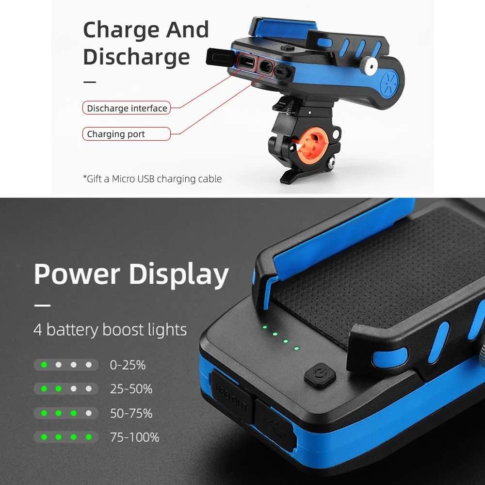 4 In1 Bike Headlight USB Rechargeable Bicycle Front Light with Phone Holder Horn Mobile Power Multifunction Cycling Lamp
4 In1 Bike Headlight USB Rechargeable Bicycle Front Light with Phone Holder Horn Mobile Power Multifunction Cycling Lamp
