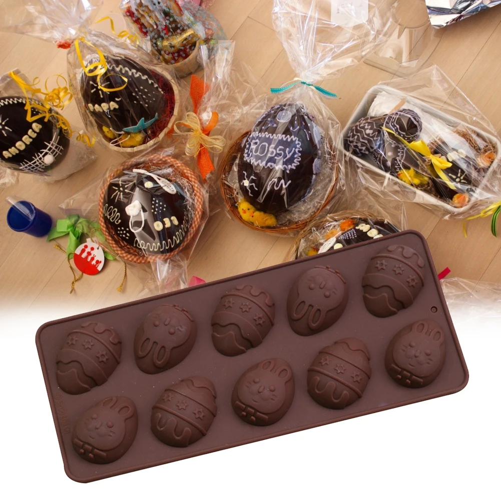 10-Cavity Easter Egg Shaped Silicone Mold Easter Day Animal Fondant Chocolate Candy Mould Baking Molds
10-Cavity Easter Egg Shaped Silicone Mold Easter Day Animal Fondant Chocolate Candy Mould Baking Molds