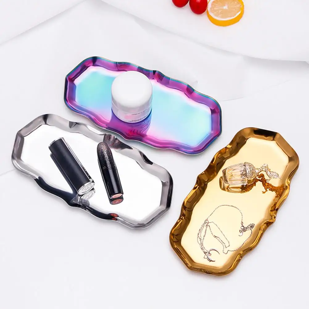Stainless Steel Wavy Storage Display Tray Cake Plate Desktop Jewelry Organizer
Stainless Steel Wavy Storage Display Tray Cake Plate Desktop Jewelry Organizer