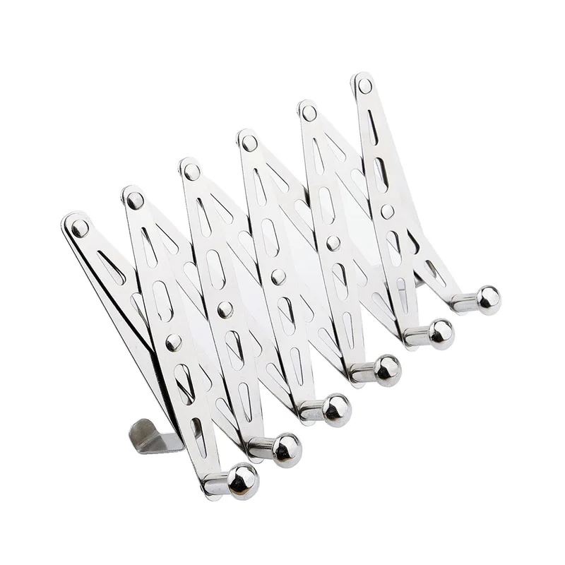Punch-free metal folding hook with 6 telescopic hooks behind the door Creative hook storage behind the door
Punch-free metal folding hook with 6 telescopic hooks behind the door Creative hook storage behind the door