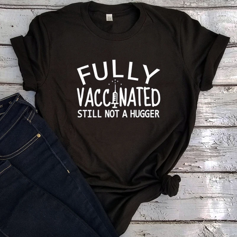 Fully Vaccinated Still Not A Hugger Shirt Vaccinated Graphic Tees Not A Hugger Women Black Top Vaccinated Tops Summer Black
Fully Vaccinated Still Not A Hugger Shirt Vaccinated Graphic Tees Not A Hugger Women Black Top Vaccinated Tops Summer Black