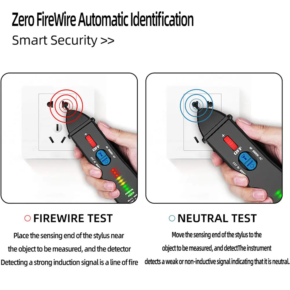AVD07 Non-Contact Voltage AC 12-1000V Test Pen Circuit Tester Socket Live Wire Check Dual Mode With
AVD07 Non-Contact Voltage AC 12-1000V Test Pen Circuit Tester Socket Live Wire Check Dual Mode With