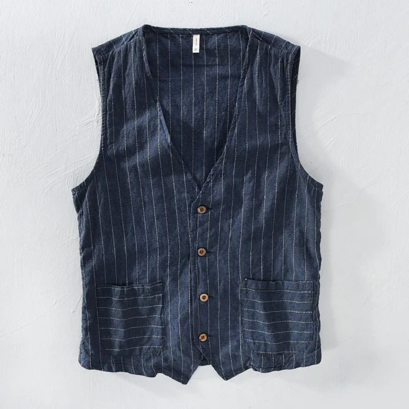 Mans Vintage Linen Suit Vest Slim Material 55%linen + 45%cotton Vest Male Casual Striped thin Waistcoat Vest Asian Size M-3XL
Mans Vintage Linen Suit Vest Slim Material 55%linen + 45%cotton Vest Male Casual Striped thin Waistcoat Vest Asian Size M-3XL