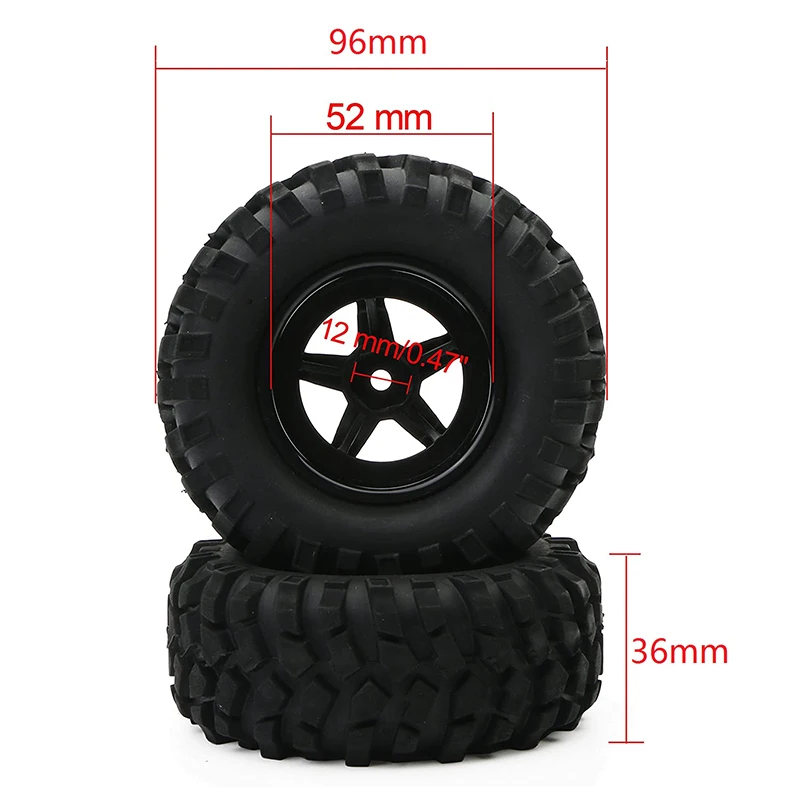 4Pcs 96mm 1.9 Inch 12mm Hex 5 Spoke Wheel Rim and Tyres Tires for 1/10 RC Crawler Car Redcat Traxxas TRX4 AXIAL SCX10 
4Pcs 96mm 1.9 Inch 12mm Hex 5 Spoke Wheel Rim and Tyres Tires for 1/10 RC Crawler Car Redcat Traxxas TRX4 AXIAL SCX10