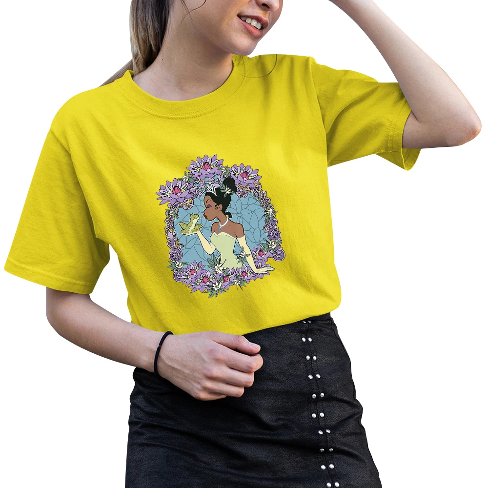 Disney Summer New Women T-shirts Round Neck Short Sleeve Fashion Casual Tiana The Princess And The Frog Printing T Shirts Female
Disney Summer New Women T-shirts Round Neck Short Sleeve Fashion Casual Tiana The Princess And The Frog Printing T Shirts Female