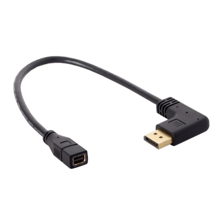 90 Degree angled DP DisplayPort to MINI DisplayPort Female Cable for Display Monitor
90 Degree angled DP DisplayPort to MINI DisplayPort Female Cable for Display Monitor